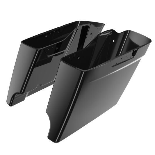 ADVANBLACK 4.5'' Stretched Dual Cutout Saddlebag Bottoms for 2014-2023 Touring Models - Vivid Black
