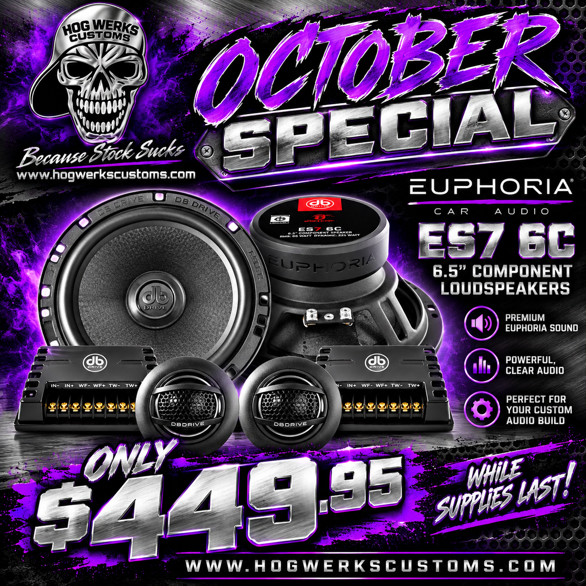 Euphoria ES7 6C – 6.5" Component Speaker Set