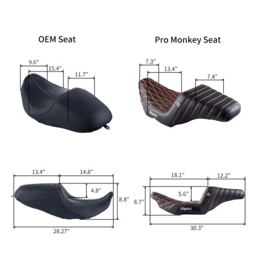 Advanblack x Professional Monkey Extended Reach Seat for '23.5Up Harley Touring Models